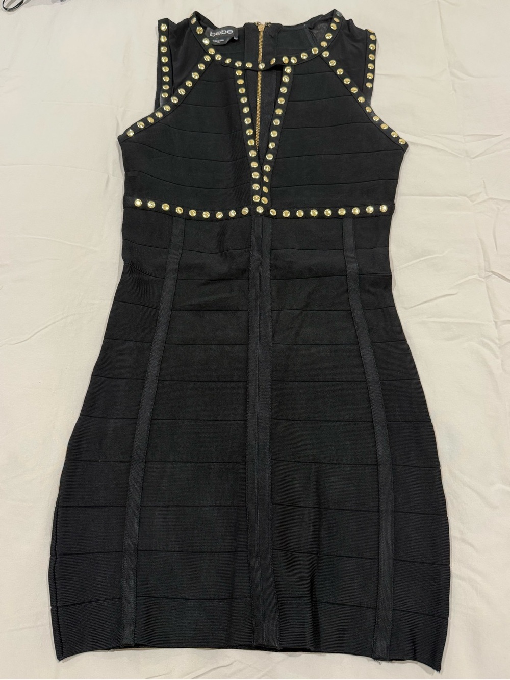 bebe Black Studded Mini Dress